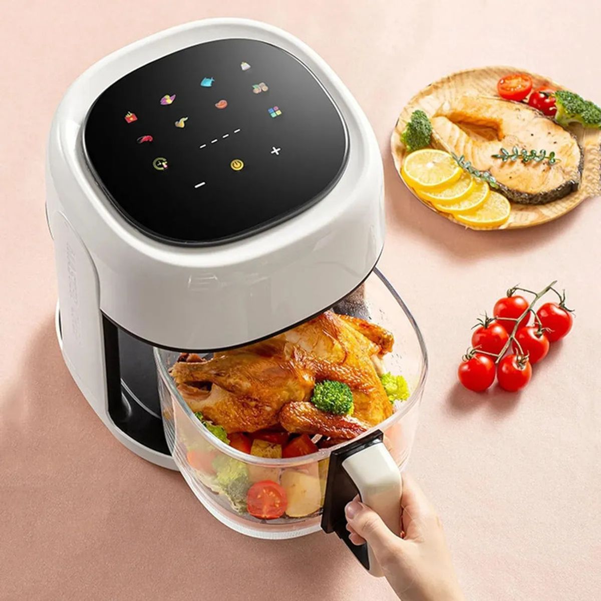 GENERICO - Freidora de Aire Schaffhausen Air Fryer Digital 8 Litros - Blanco