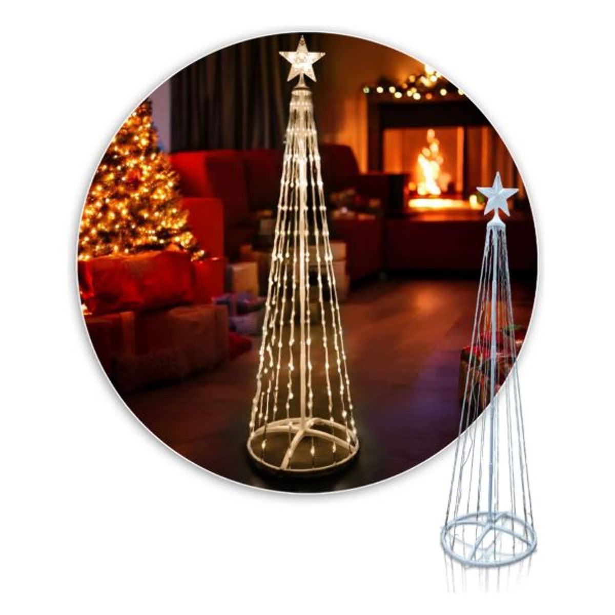 AMERICO SHOP - Arbol de Navidad Pino 180M Tiras Led Luces Estrella