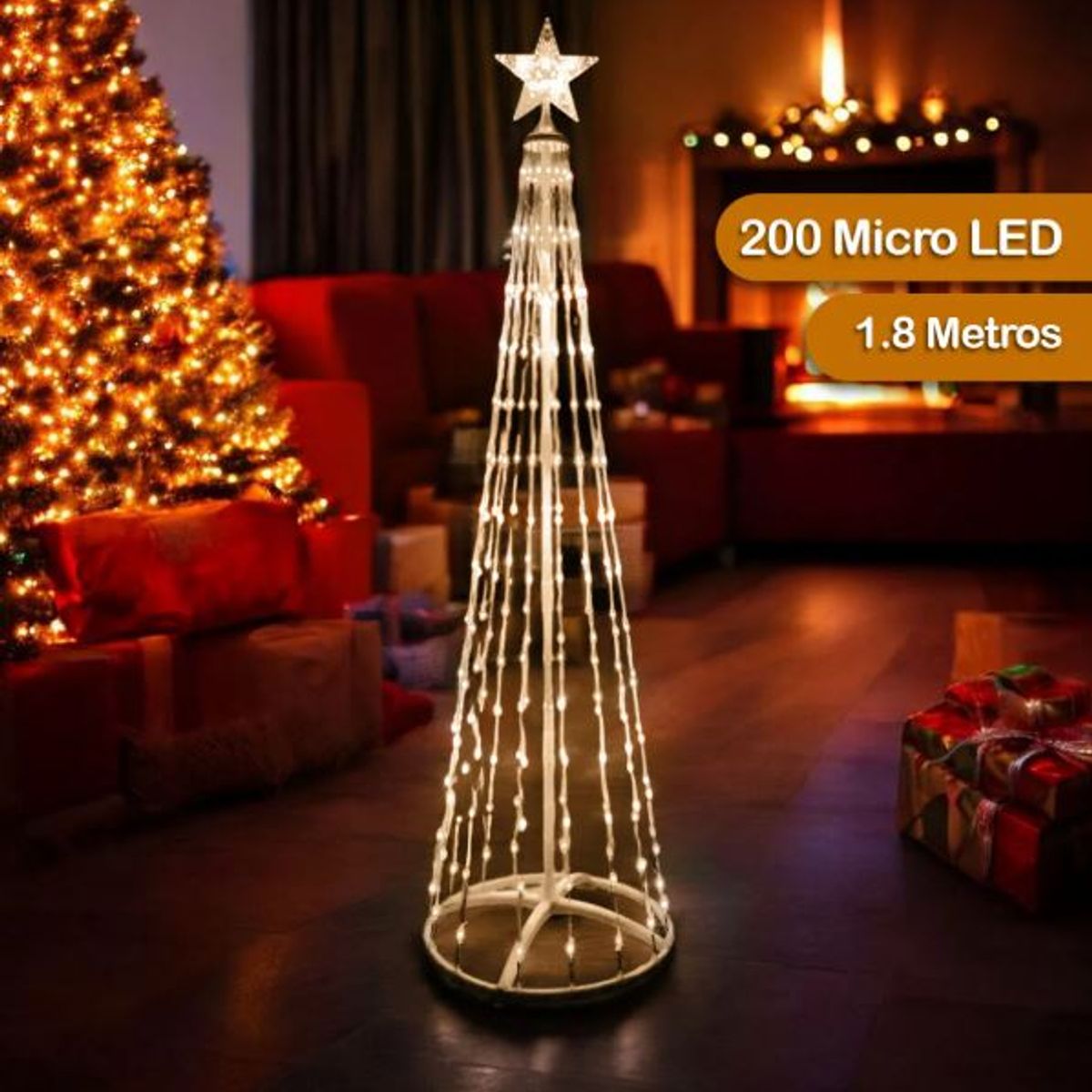 AMERICO SHOP - Arbol de Navidad Pino 180M Tiras Led Luces Estrella