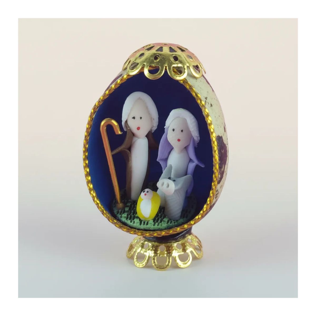 GENERICO - Pesebre Miniatura Dentro De Huevo Artesanía Porcelanicron