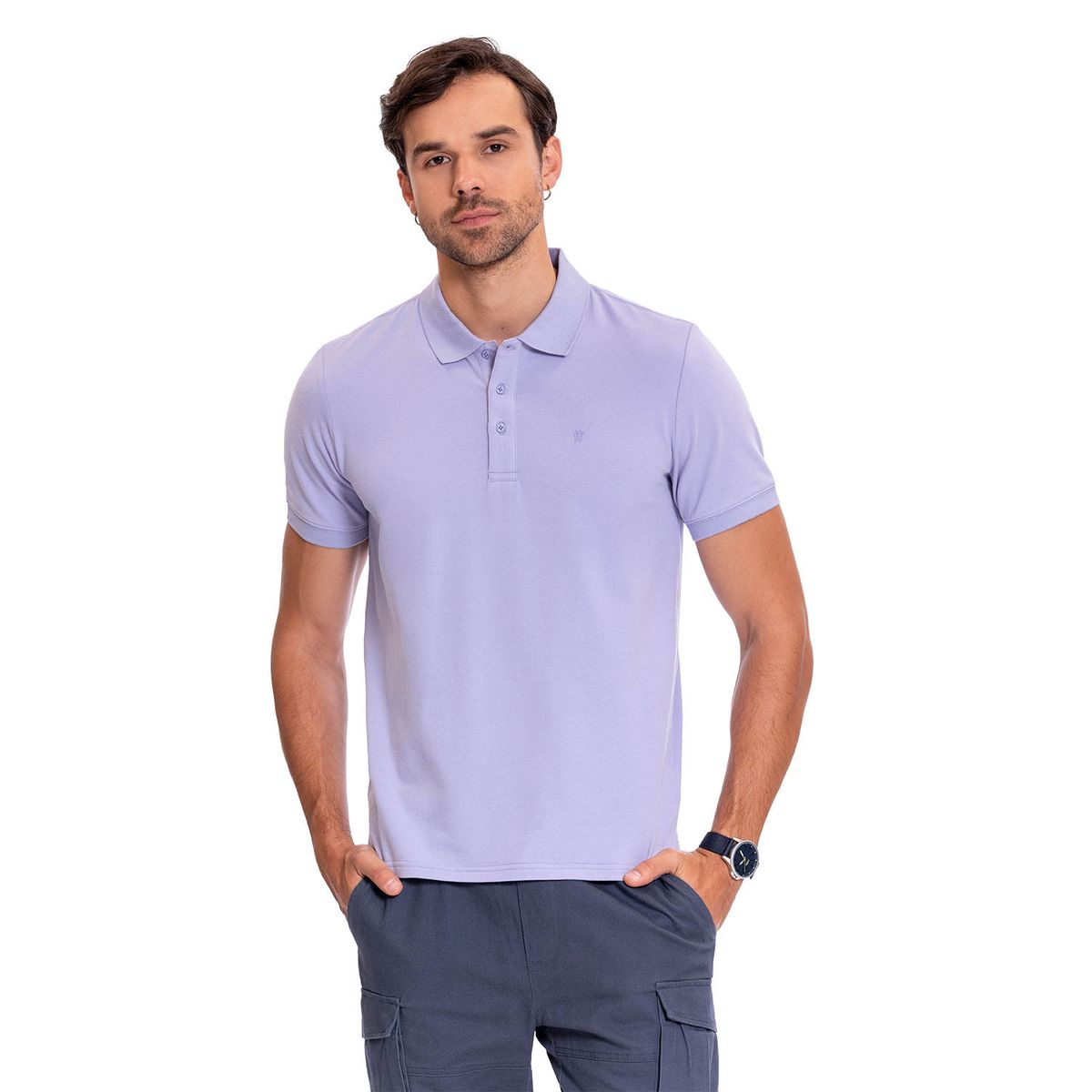 TOTTO - Camiseta Tipo Polo Youngpolo Morado Para Hombre Totto
