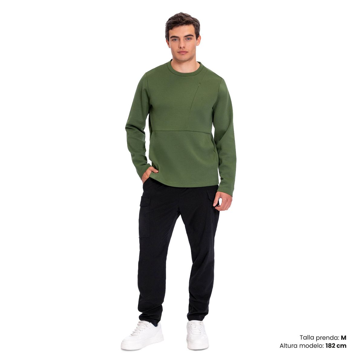 TOTTO - Buzo Cerrado Bolsillo Canguro Dragon Verde Para Hombre Totto