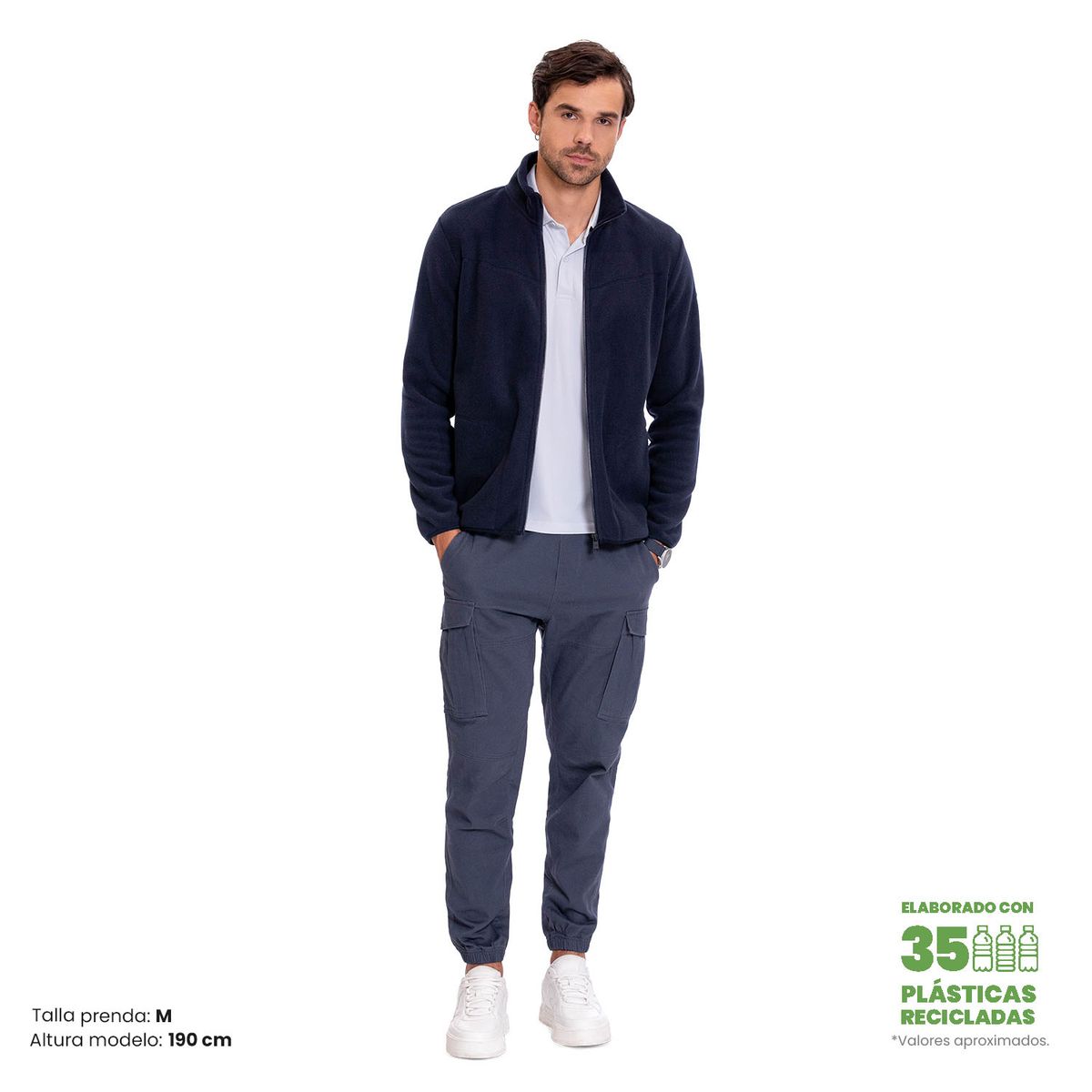 TOTTO - Buzo Polar Fleece Rpet Flizo Azul Para Hombre Totto