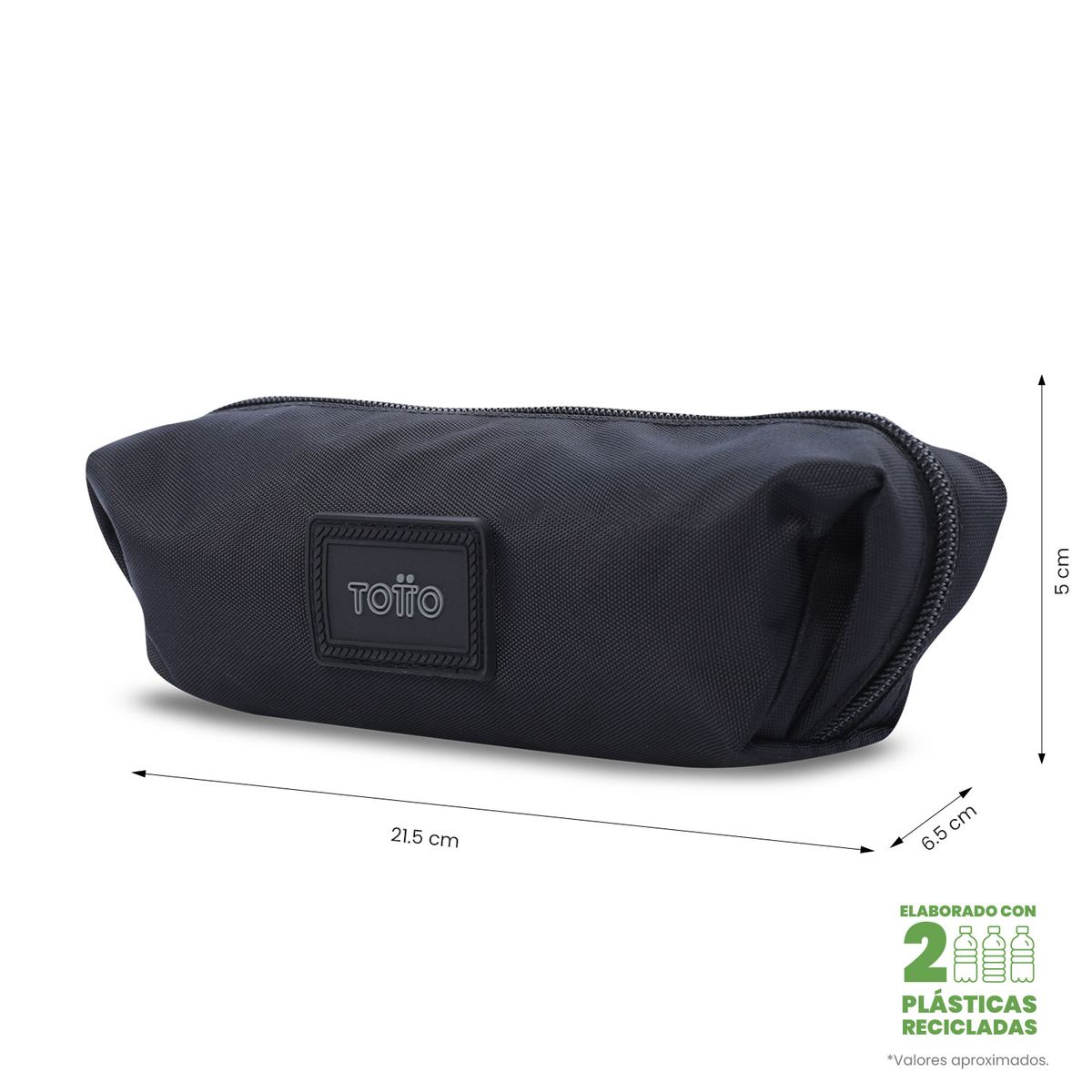 TOTTO - Multiuso Cartuchera Unico Bolsillo Trik 6 Negro Unisex Totto