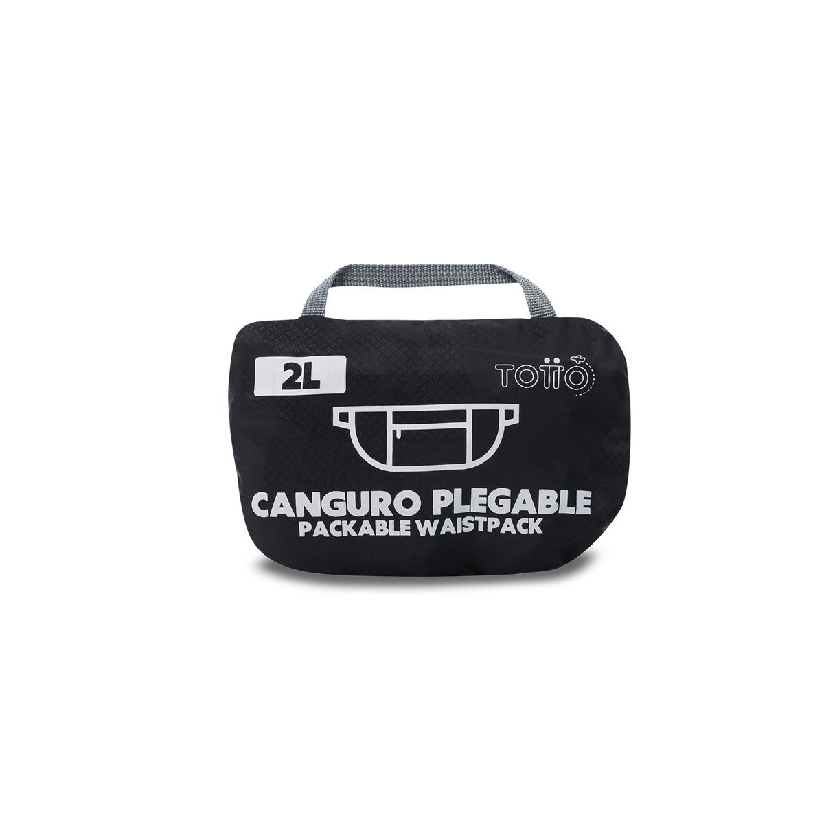TOTTO - Canguro Plegable Orbit Plegable en Bolsa y Negro Totto