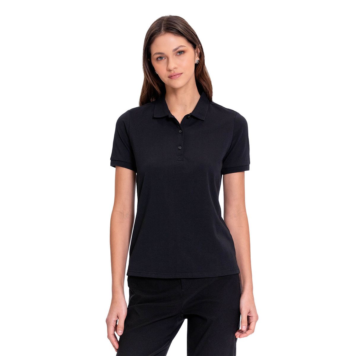 TOTTO - Camiseta Tipo Polo Chechi Negro Para Mujer Totto