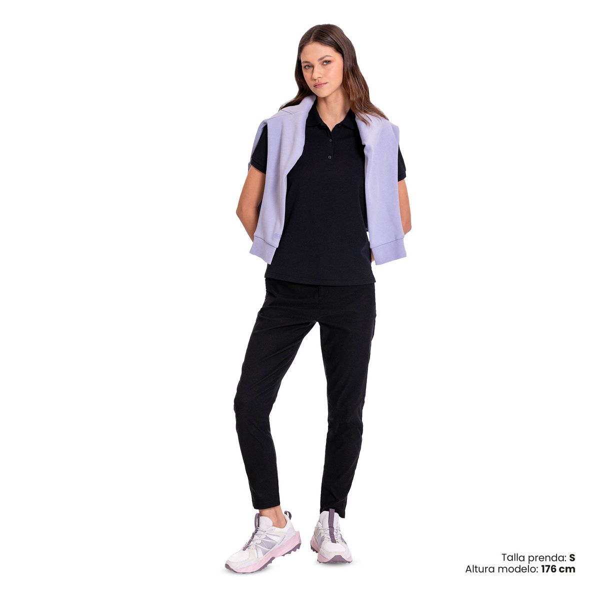 TOTTO - Camiseta Tipo Polo Chechi Negro Para Mujer Totto