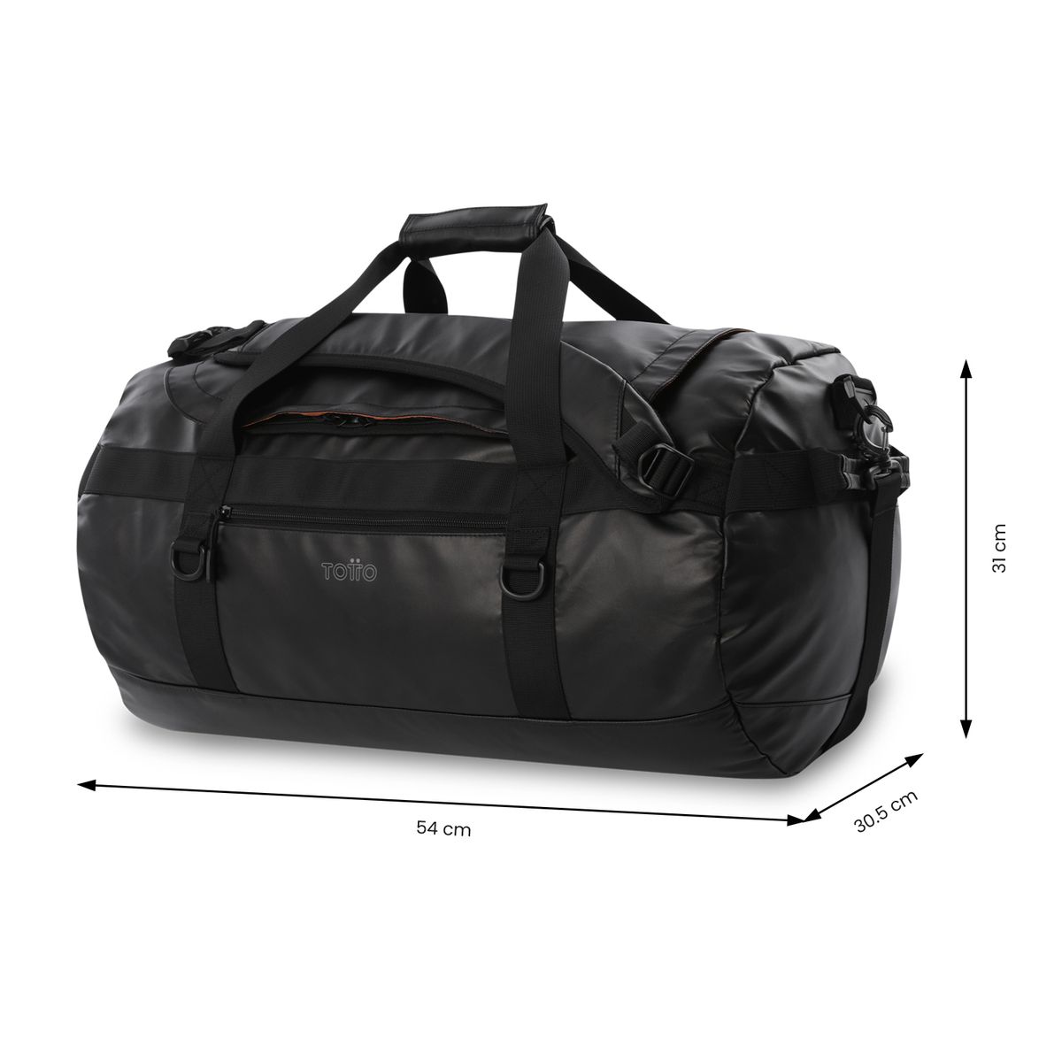 TOTTO - Tula Morral 2 en 1 en Barrel Negro Para Hombre Totto