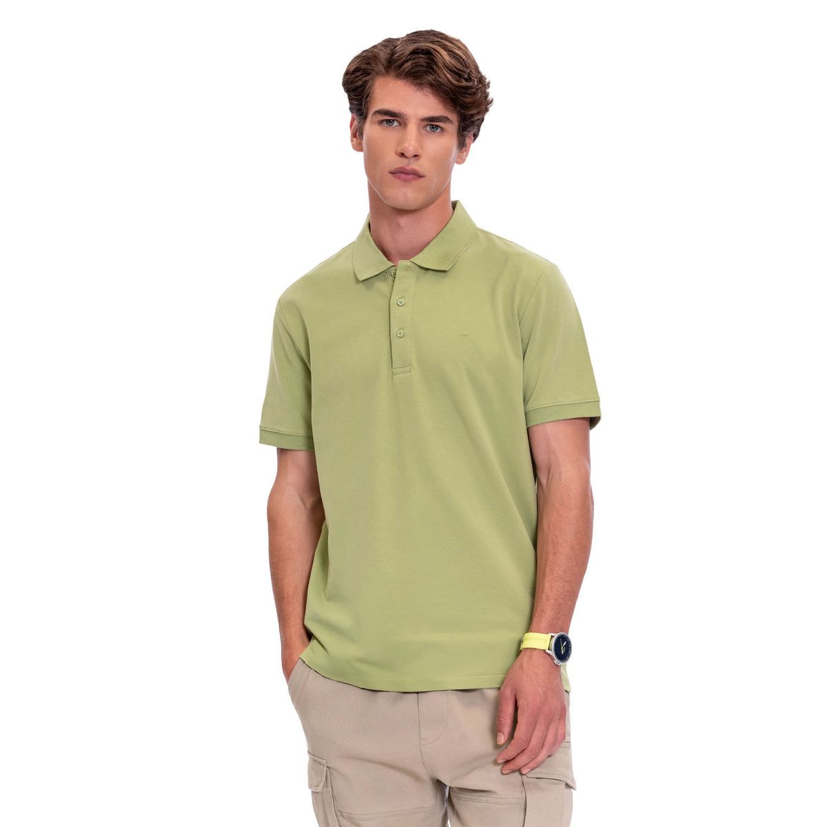 TOTTO - Camiseta Tipo Polo Youngpolo Verde Para Hombre Totto