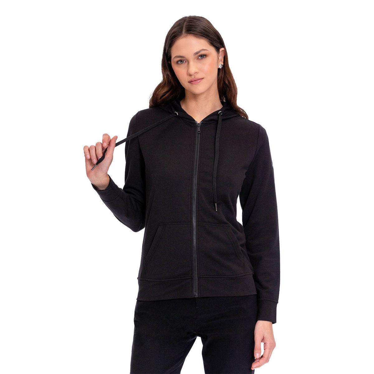 TOTTO - Buzo Tipo Hoodie Con Capota Tawy Negro Para Mujer Totto