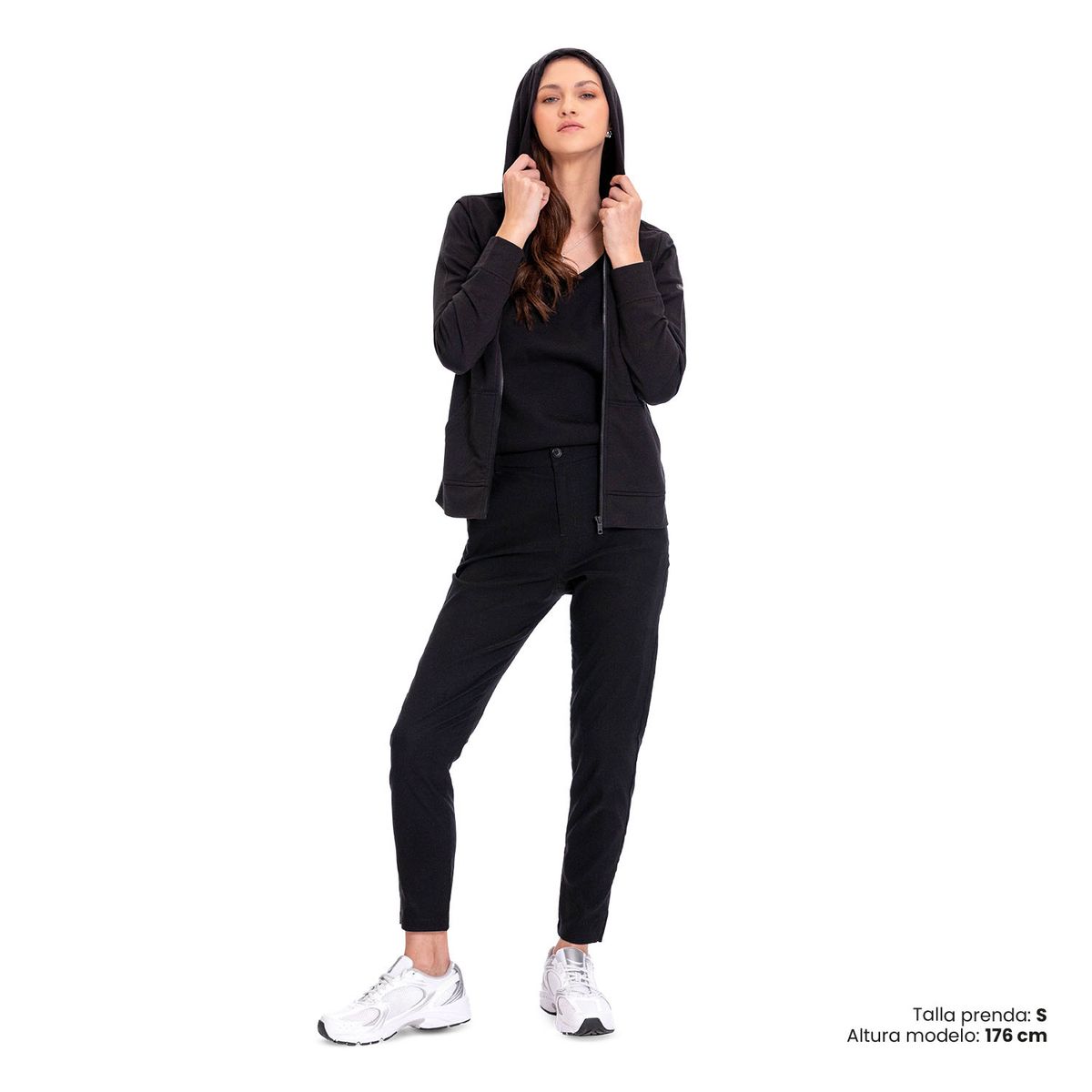 TOTTO - Buzo Tipo Hoodie Con Capota Tawy Negro Para Mujer Totto