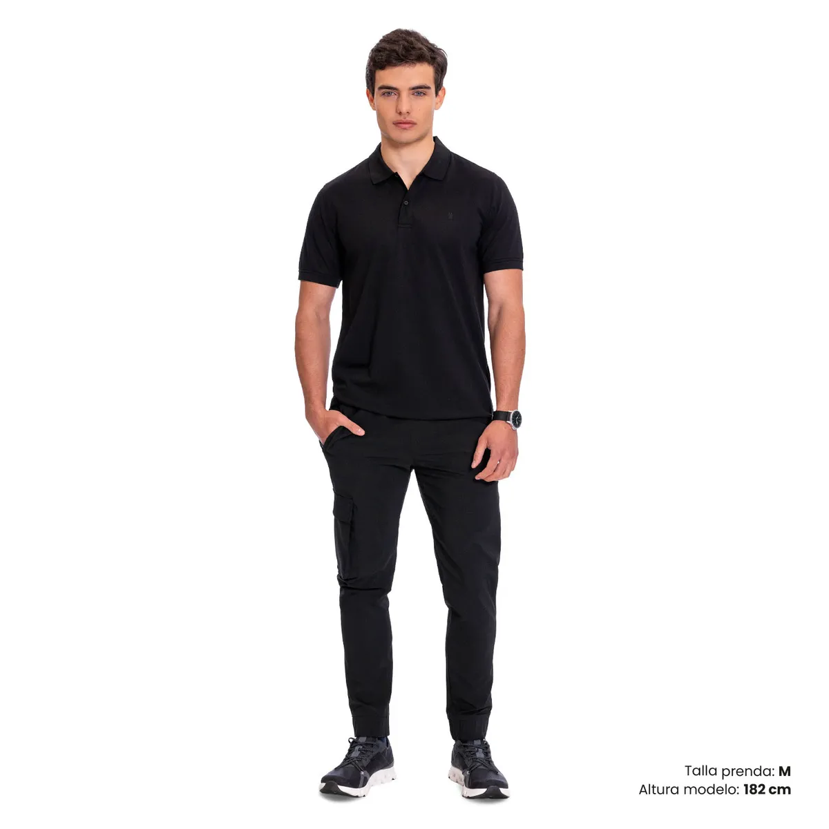 TOTTO - Camiseta Tipo Polo Spencer Negro Para Hombre Totto