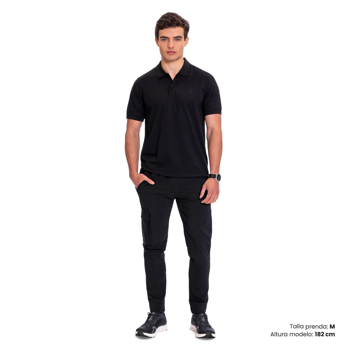 TOTTO - Camiseta Tipo Polo Spencer Negro Para Hombre Totto