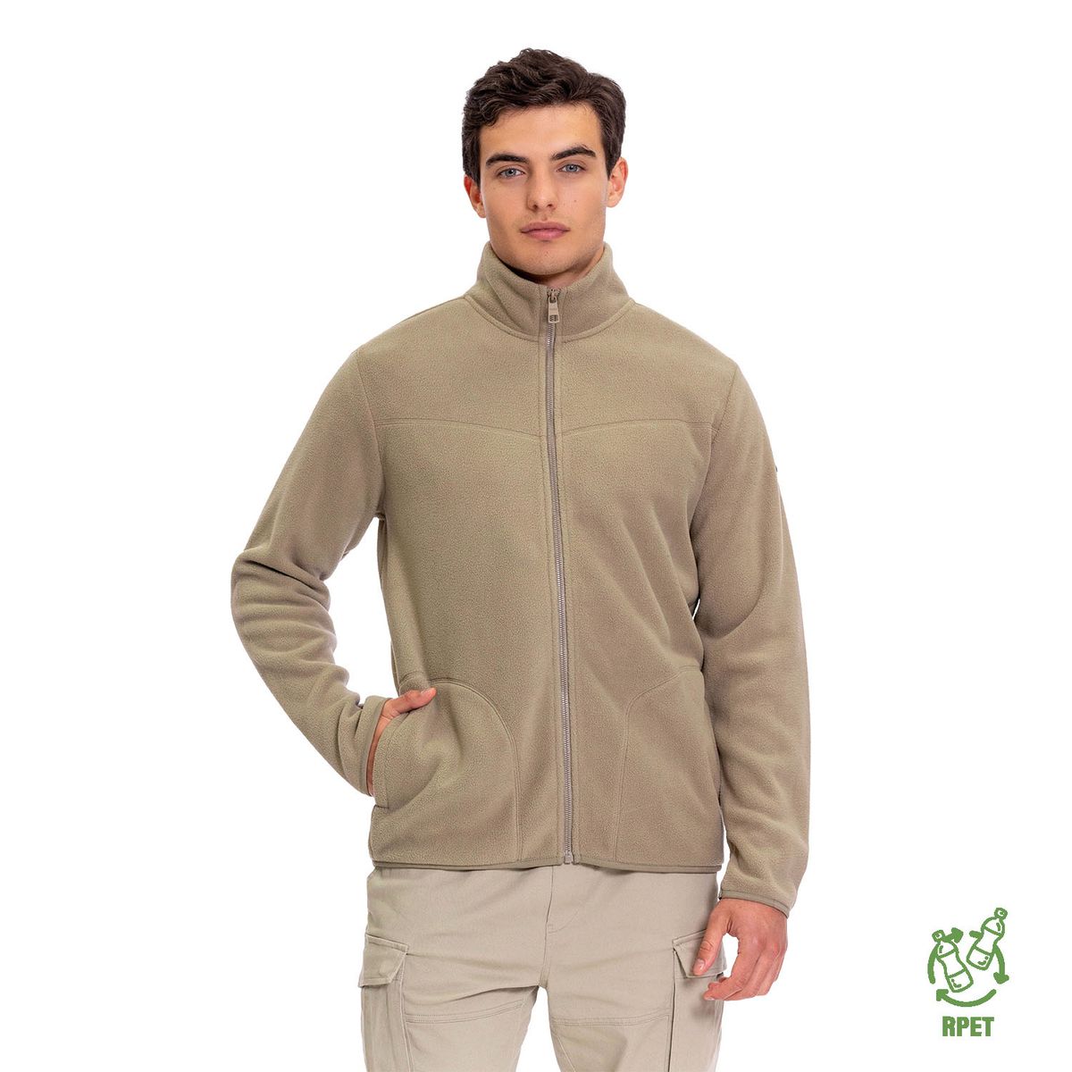 TOTTO - Buzo Polar Fleece Rpet Flizo Beige Para Hombre Totto