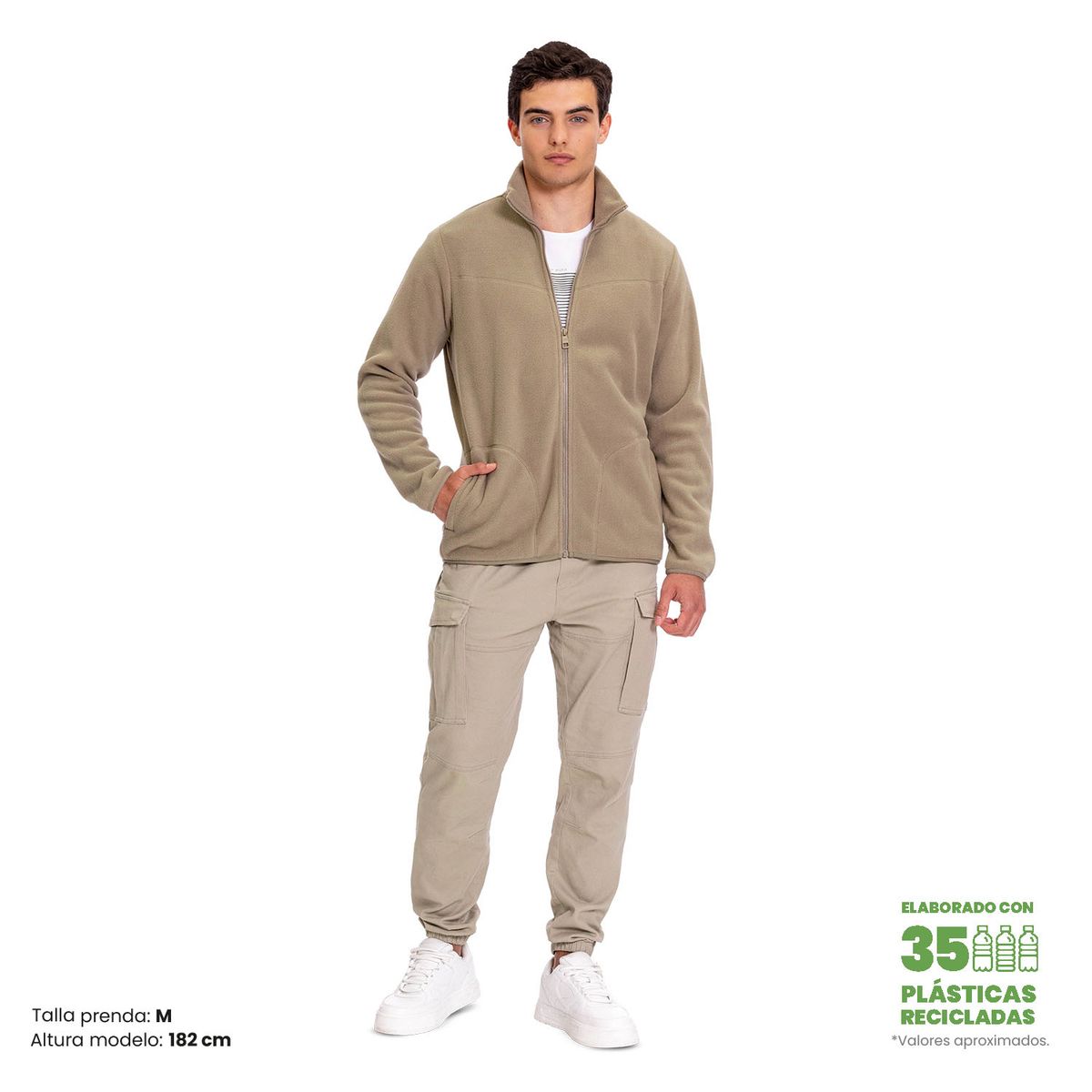 TOTTO - Buzo Polar Fleece Rpet Flizo Beige Para Hombre Totto