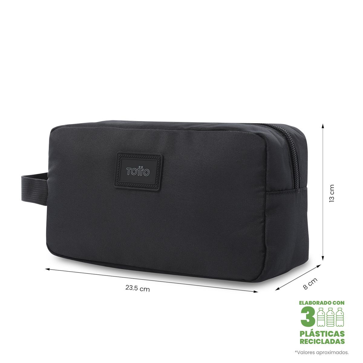 TOTTO - Multiuso Cartuchera Manija Fija Rpet Trik Negro Unisex Totto