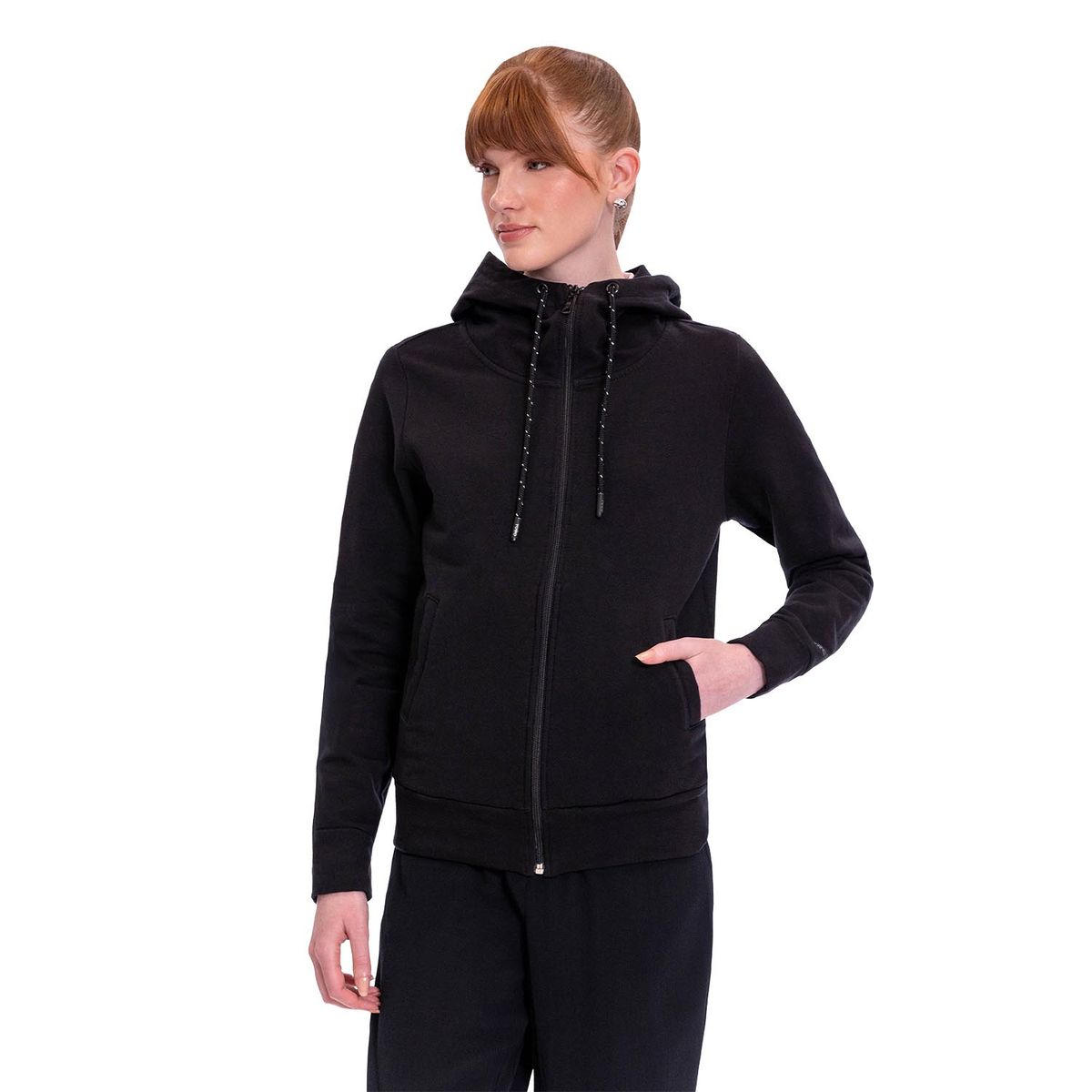 TOTTO - Buzo Abierto Con Capota Hailout Negro Para Mujer Totto