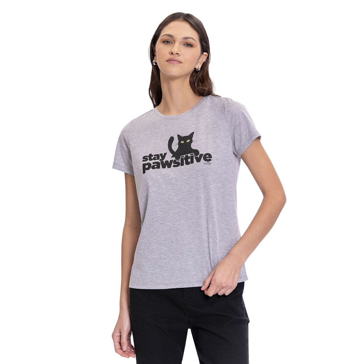 TOTTO - Camiseta Estampada Dusti Gris Para Mujer Totto