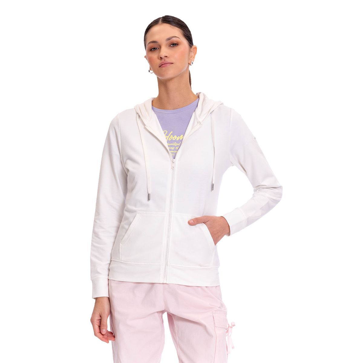 TOTTO - Buzo Tipo Hoodie Con Capota Tawy Blanco Para Mujer Totto