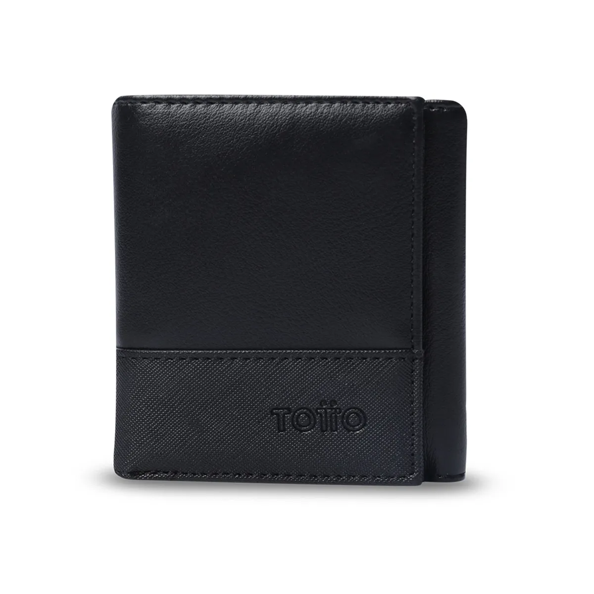 TOTTO - Billetera Saffiano Aqi Protección Rfid Negro Hombre Totto