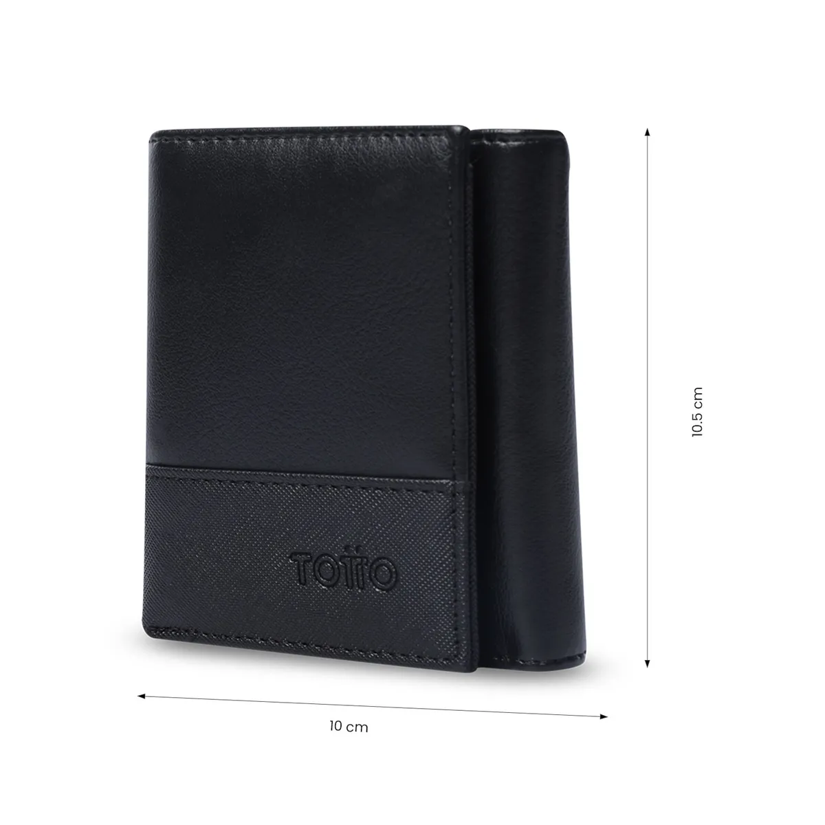 TOTTO - Billetera Saffiano Aqi Protección Rfid Negro Hombre Totto