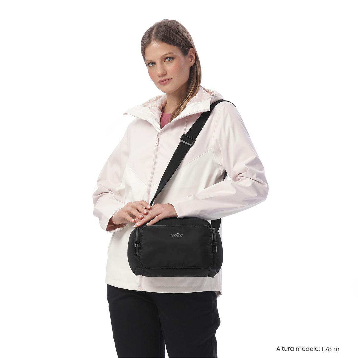 TOTTO - Bolso Cartera Brasil S Mujer Correa Ajustable  Negro Totto