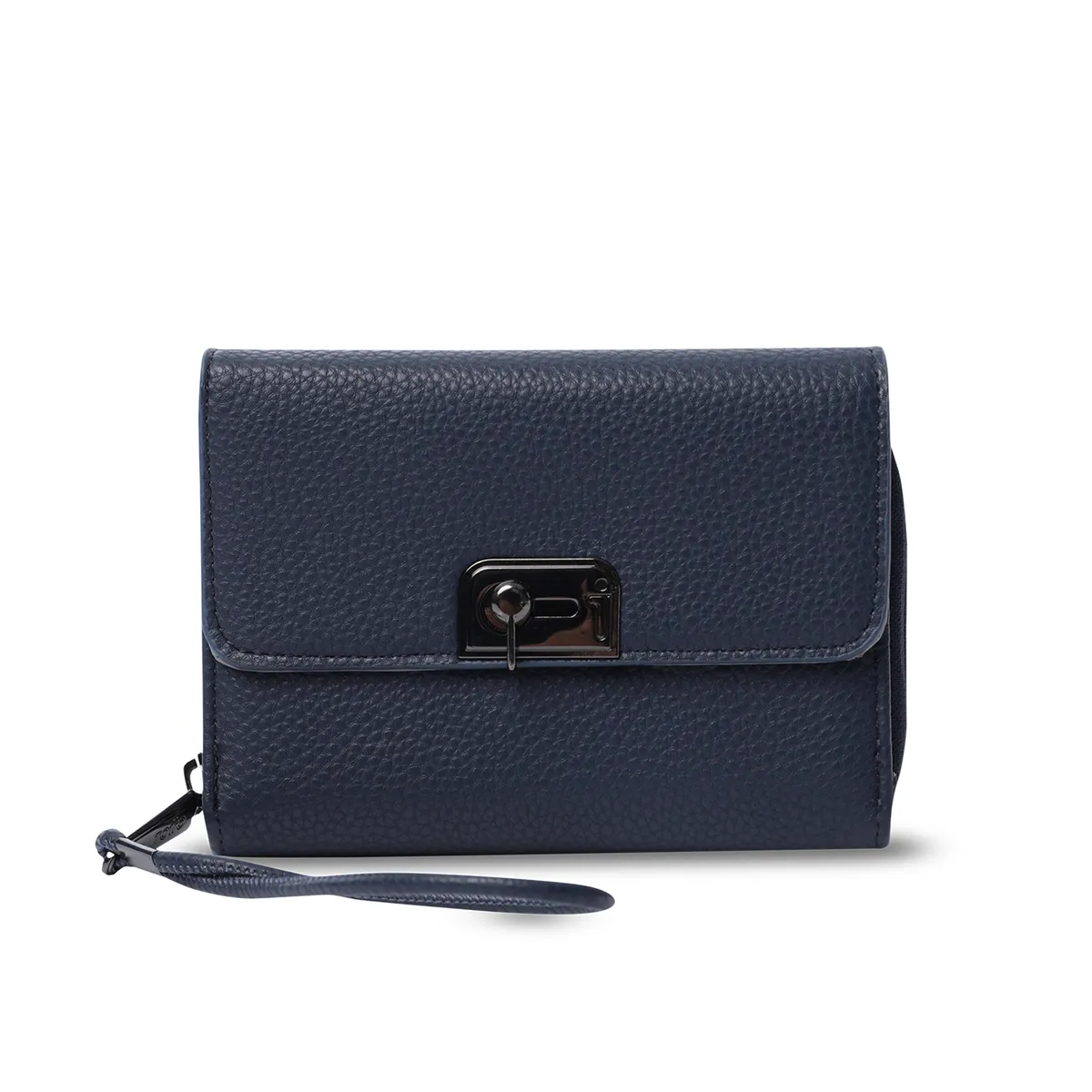 TOTTO - Billetera Smooth Cri Con Protección Rfid Azul Para Mujer