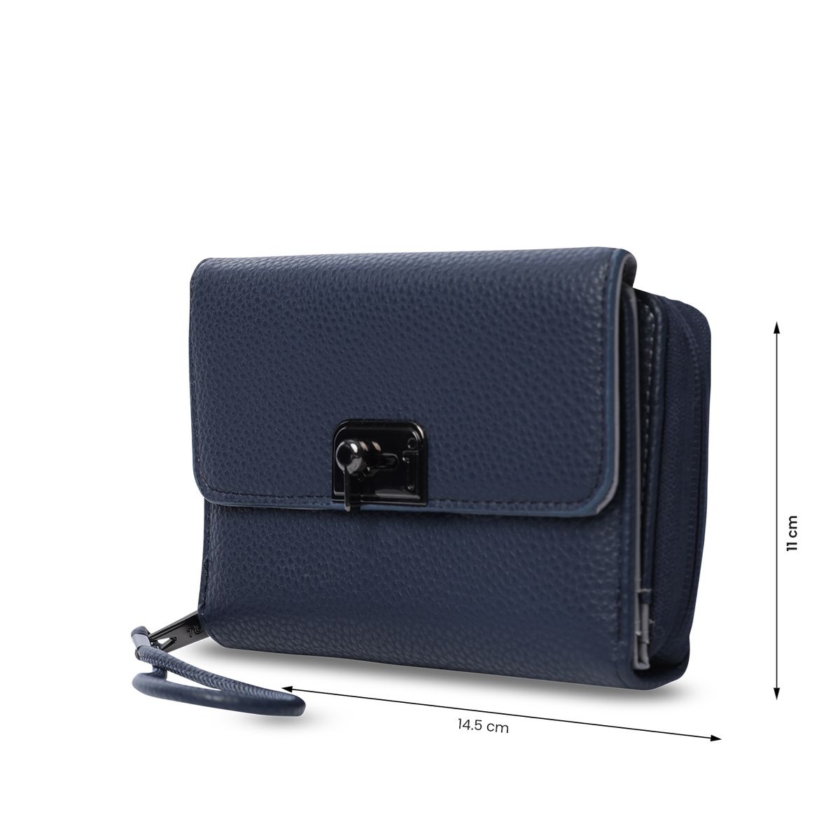 TOTTO - Billetera Smooth Cri Con Protección Rfid Azul Para Mujer
