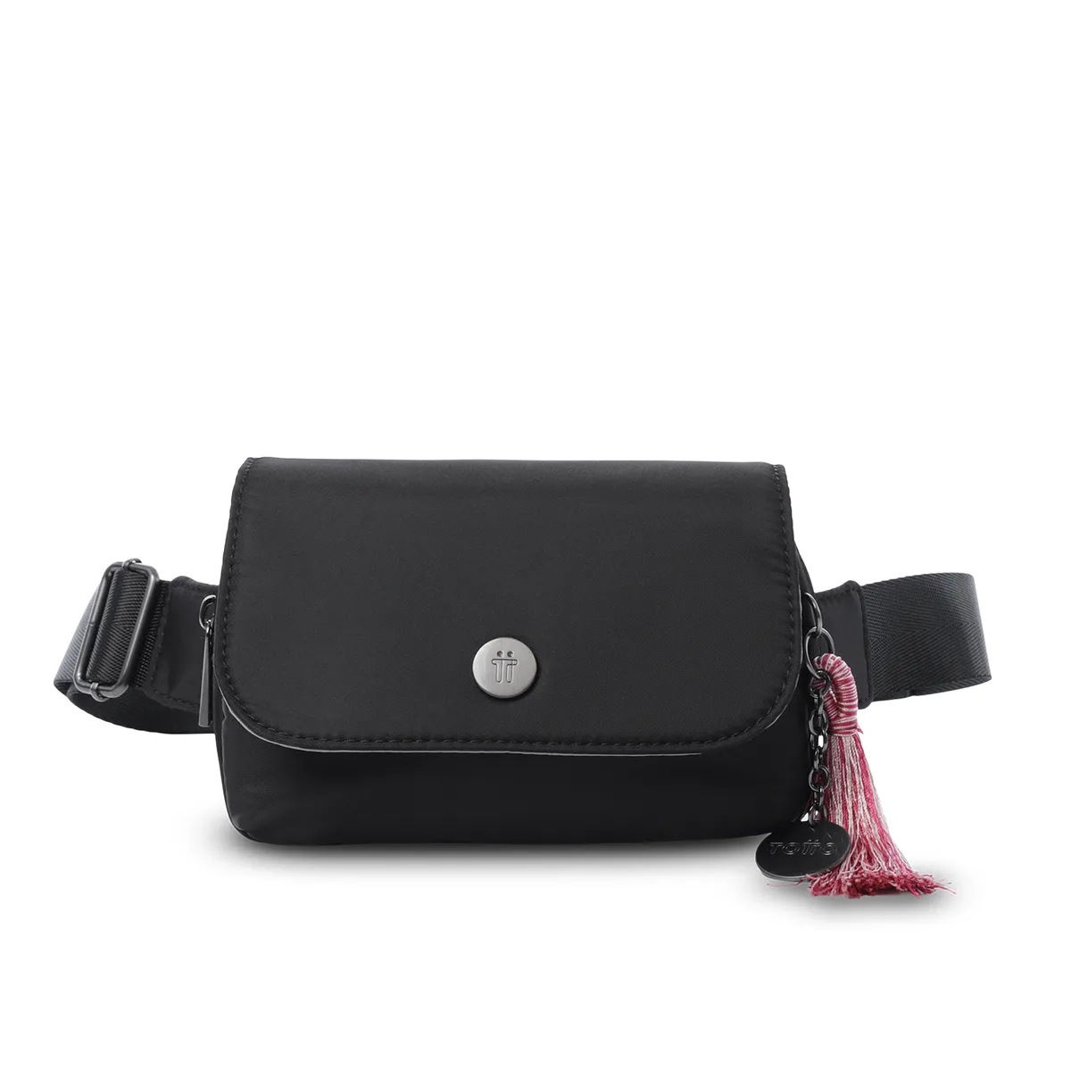 TOTTO - Canguro Riñonera Doble Bolsillo Corneana Negro Mujer Totto