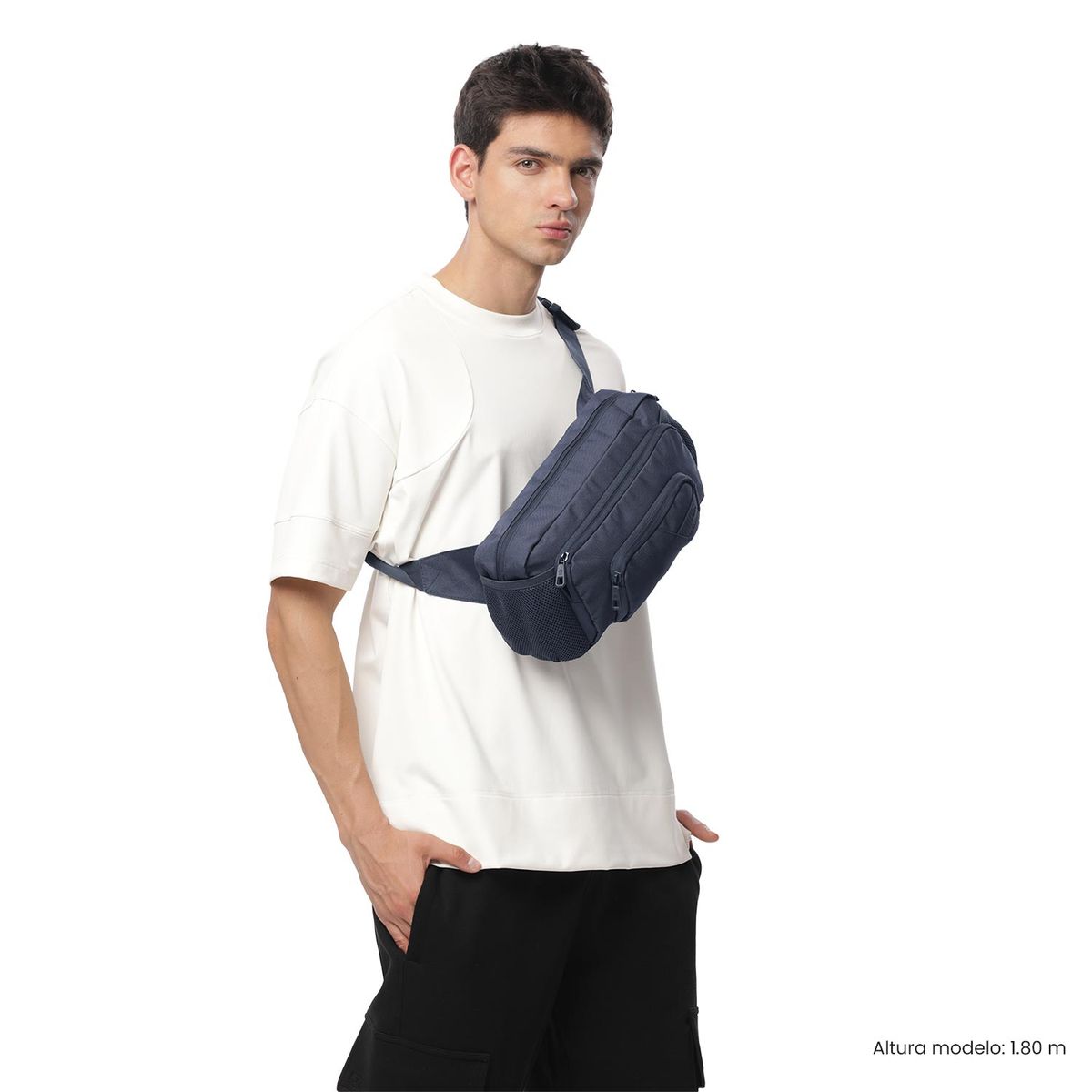 TOTTO - Canguro Riñonera Triple Bolsillo Chill Rud Azul Hombre Totto