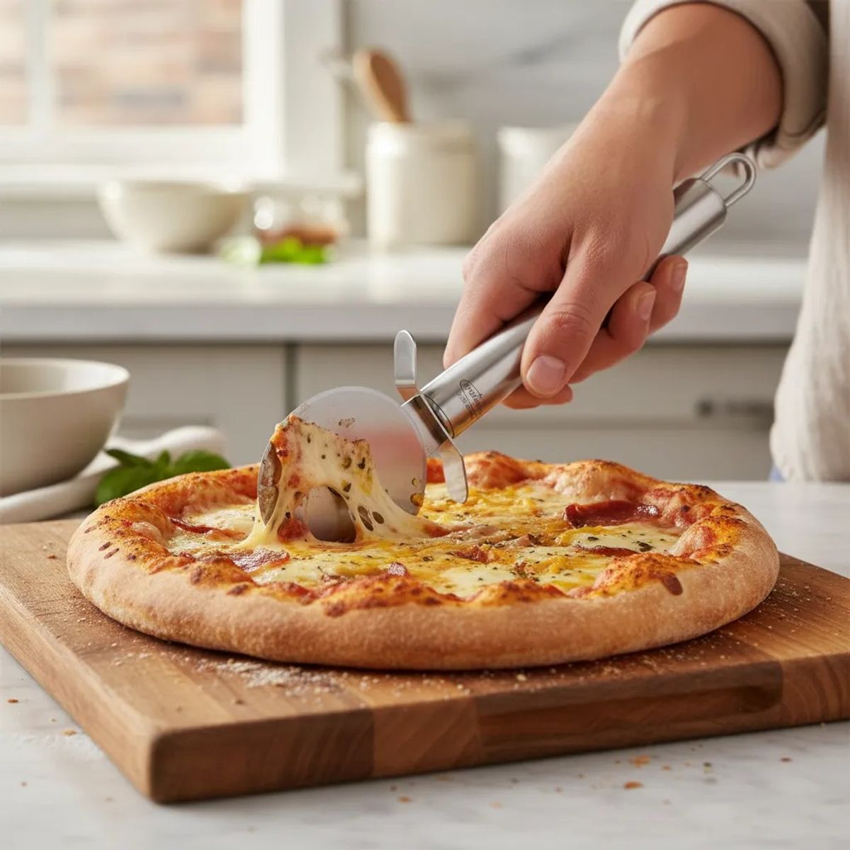 UNIVERSAL - Cortador De Pizza Alta Calidad Acero Inoxidable Universal