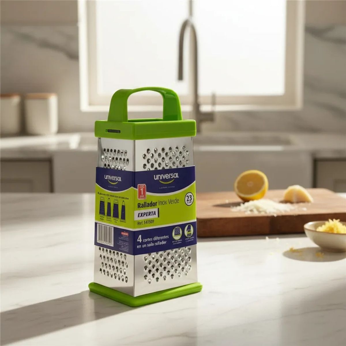 UNIVERSAL - Rallador Universal 4 Caras Acero Inoxidable Cocina