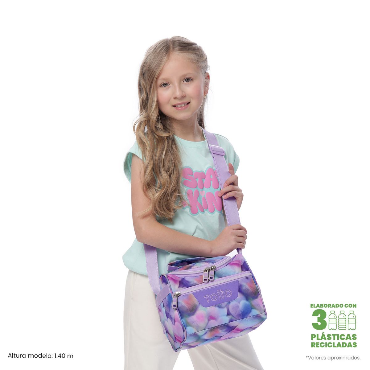 TOTTO - Lonchera Con Porta Comidas Pizarra Morado Mujer Totto