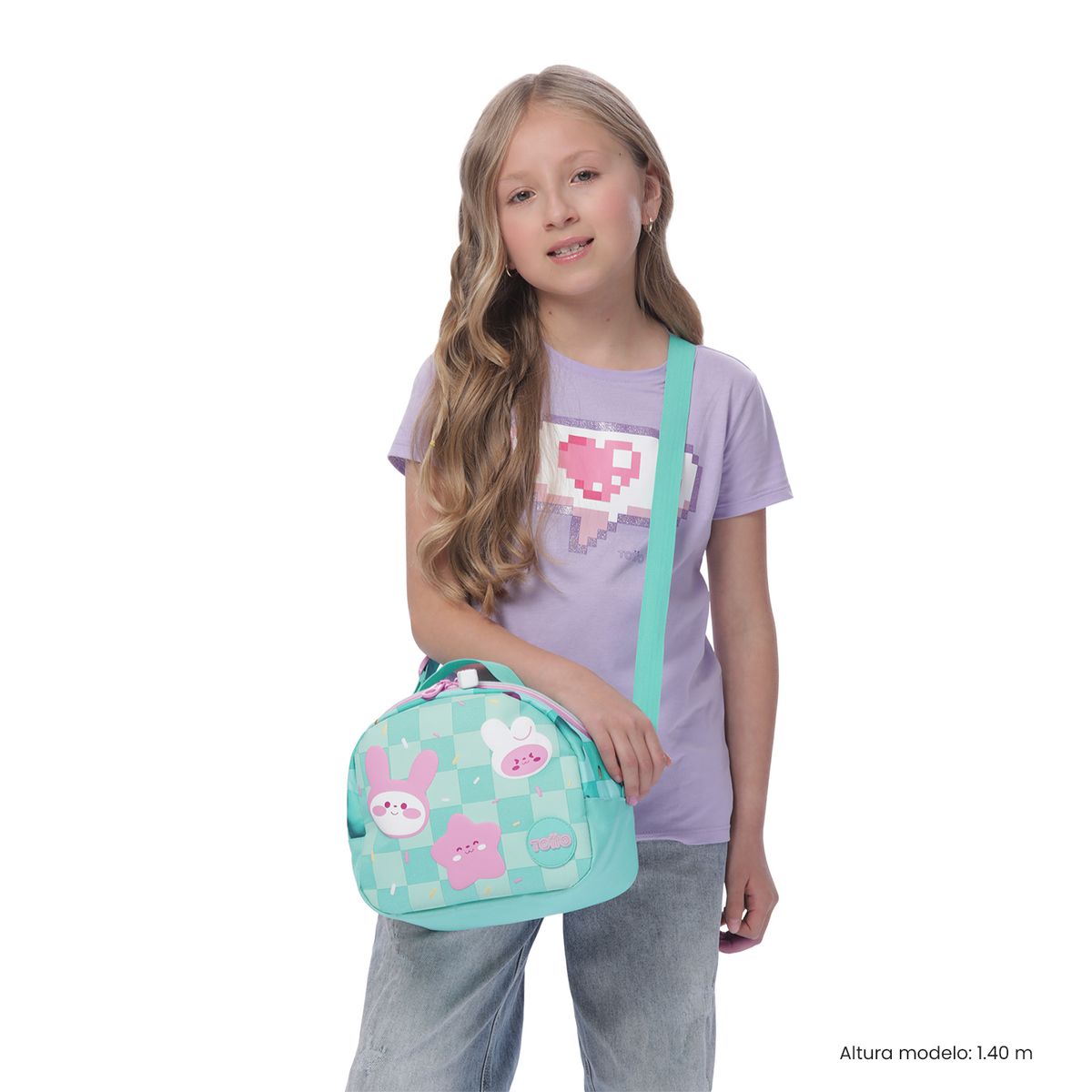 TOTTO - Lonchera Con Porta Comidas Bunny Pump M Azul Niña Totto