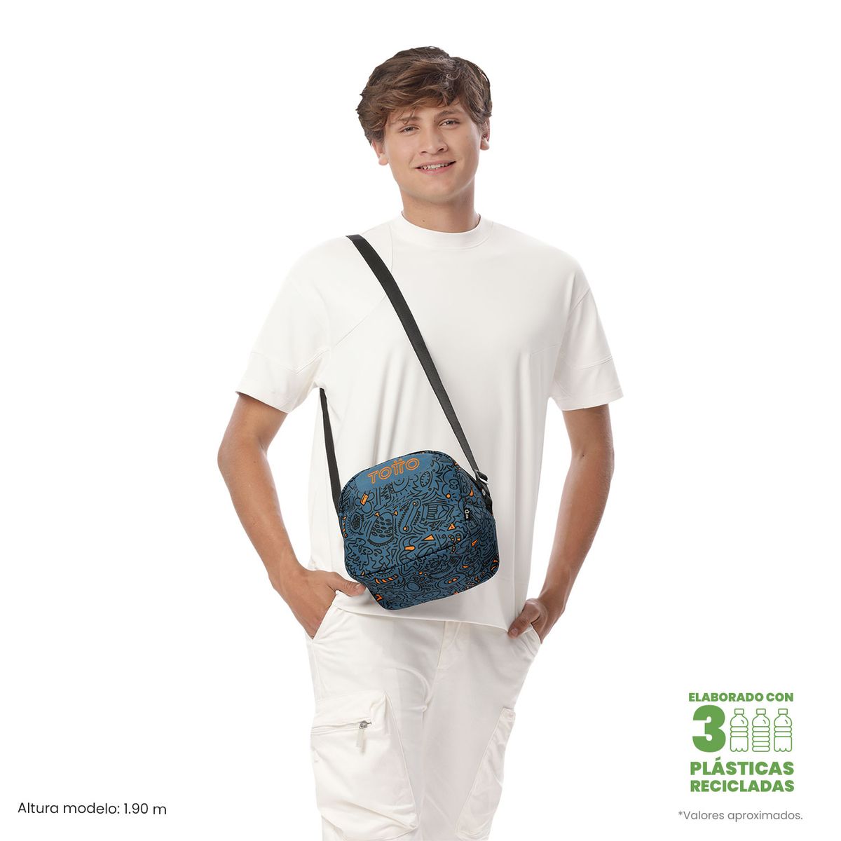 TOTTO - Lonchera Con Porta Comidas Borrador Azul Hombre Totto