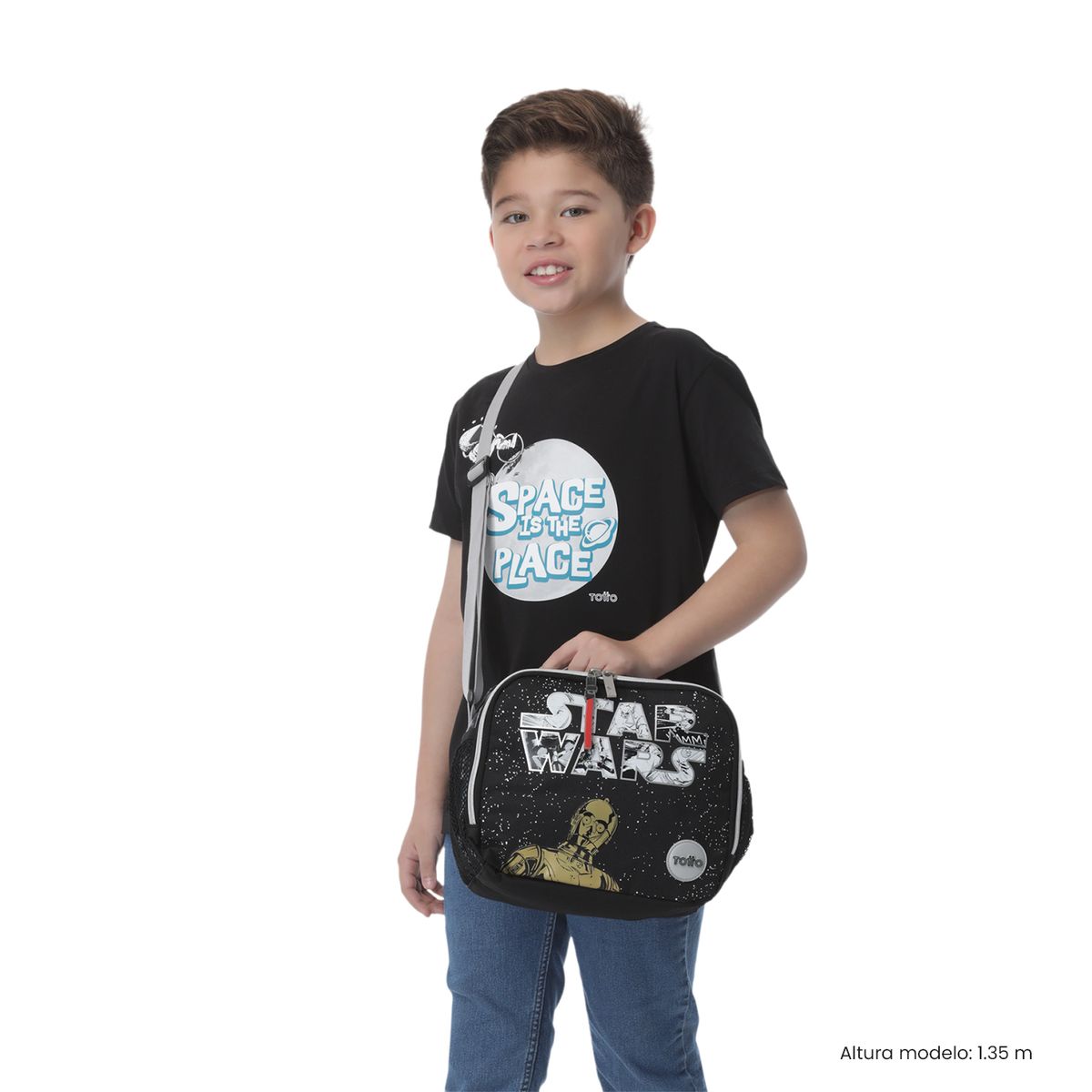 TOTTO - Lonchera Con Porta Comidas Star Wars Jedi L Negro Niño Totto