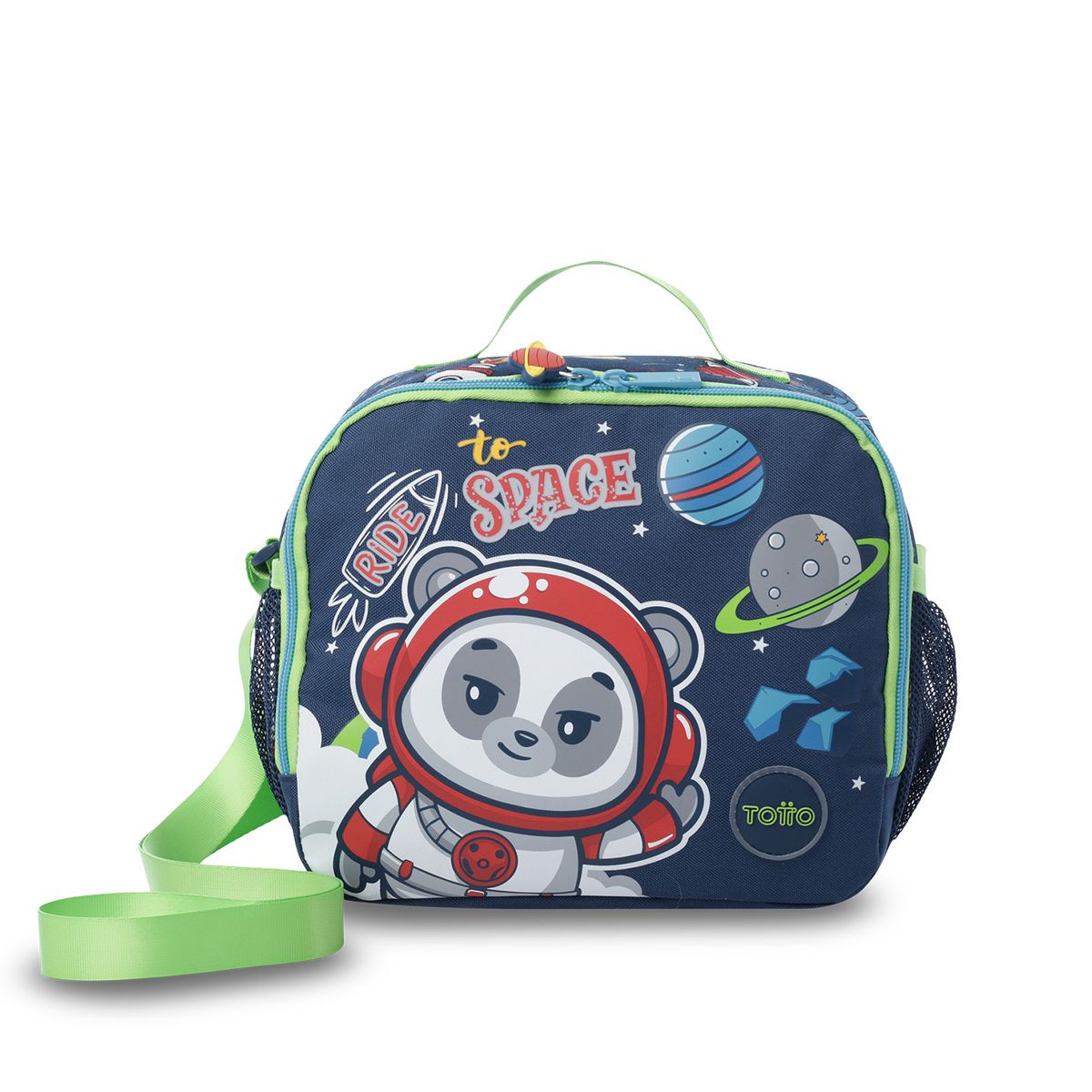 TOTTO - Lonchera Con Porta Comidas Panda Space L Azul Niño Totto