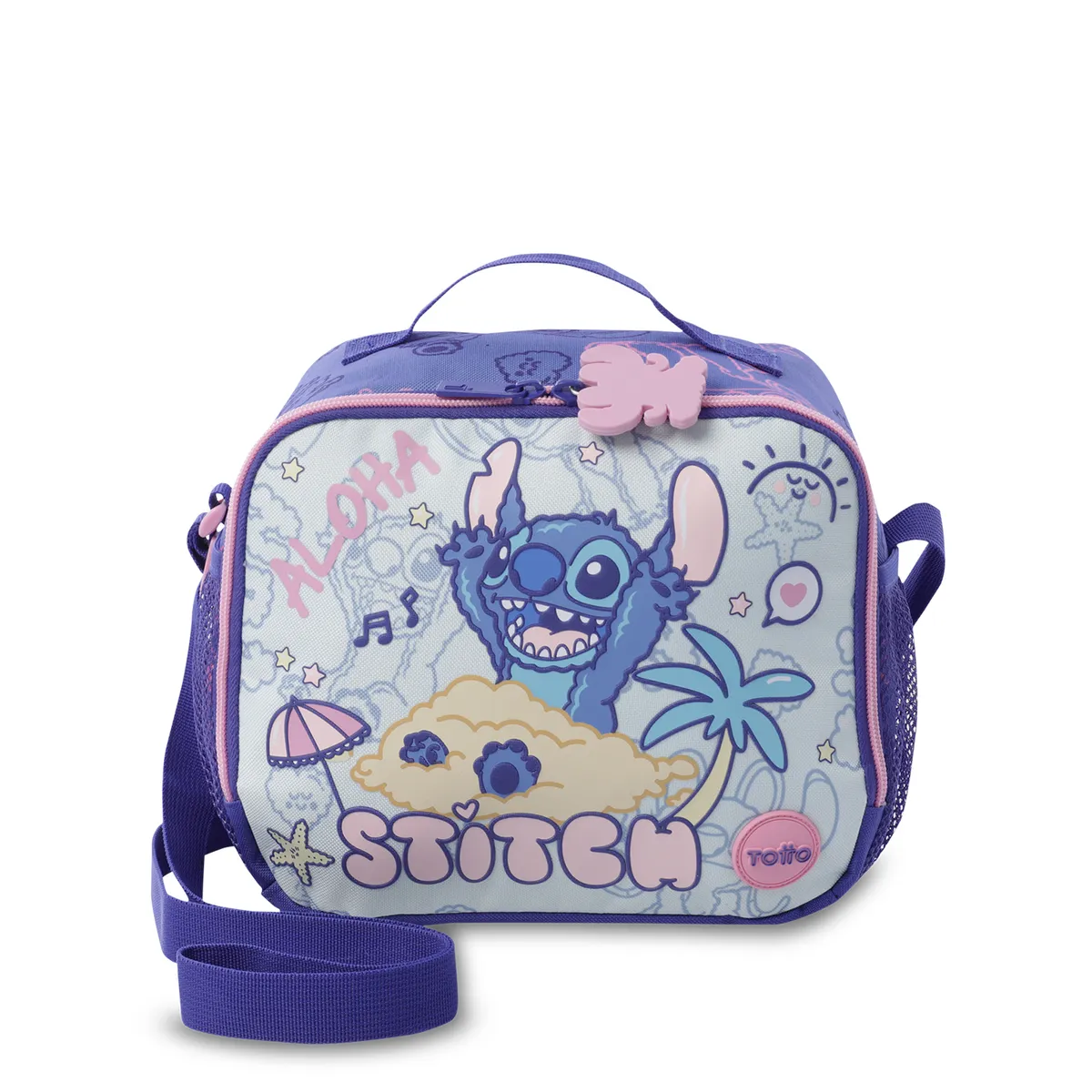 TOTTO - Lonchera Con Porta Comidas Stitch On The Beach L Azul Totto
