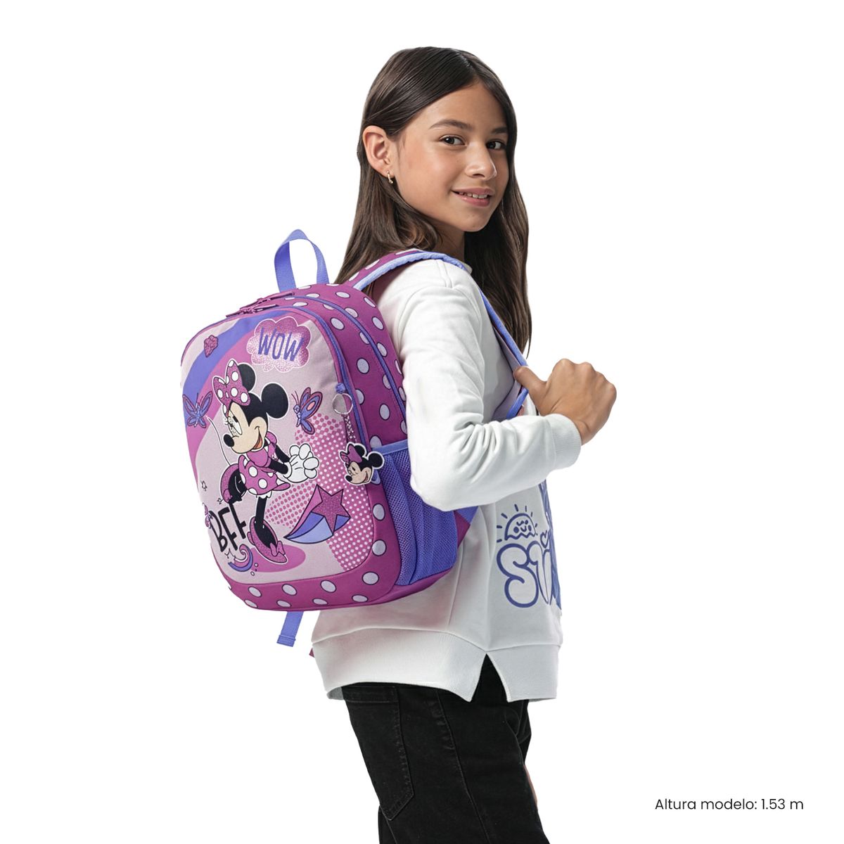 TOTTO - Morral Mochila Escolar Minnie Point Walt M Niña Rosado Totto