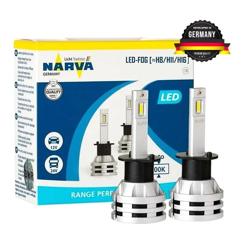 NARVA - Kit Luces Led H4, H7, H11 Narva 100% Originales Paquete X 2