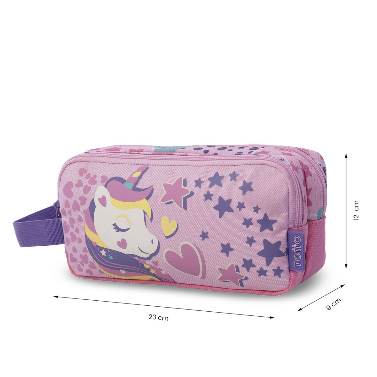 TOTTO - Cartuchera Multiuso Escolar Zafiro Walt Rosado Niña Totto