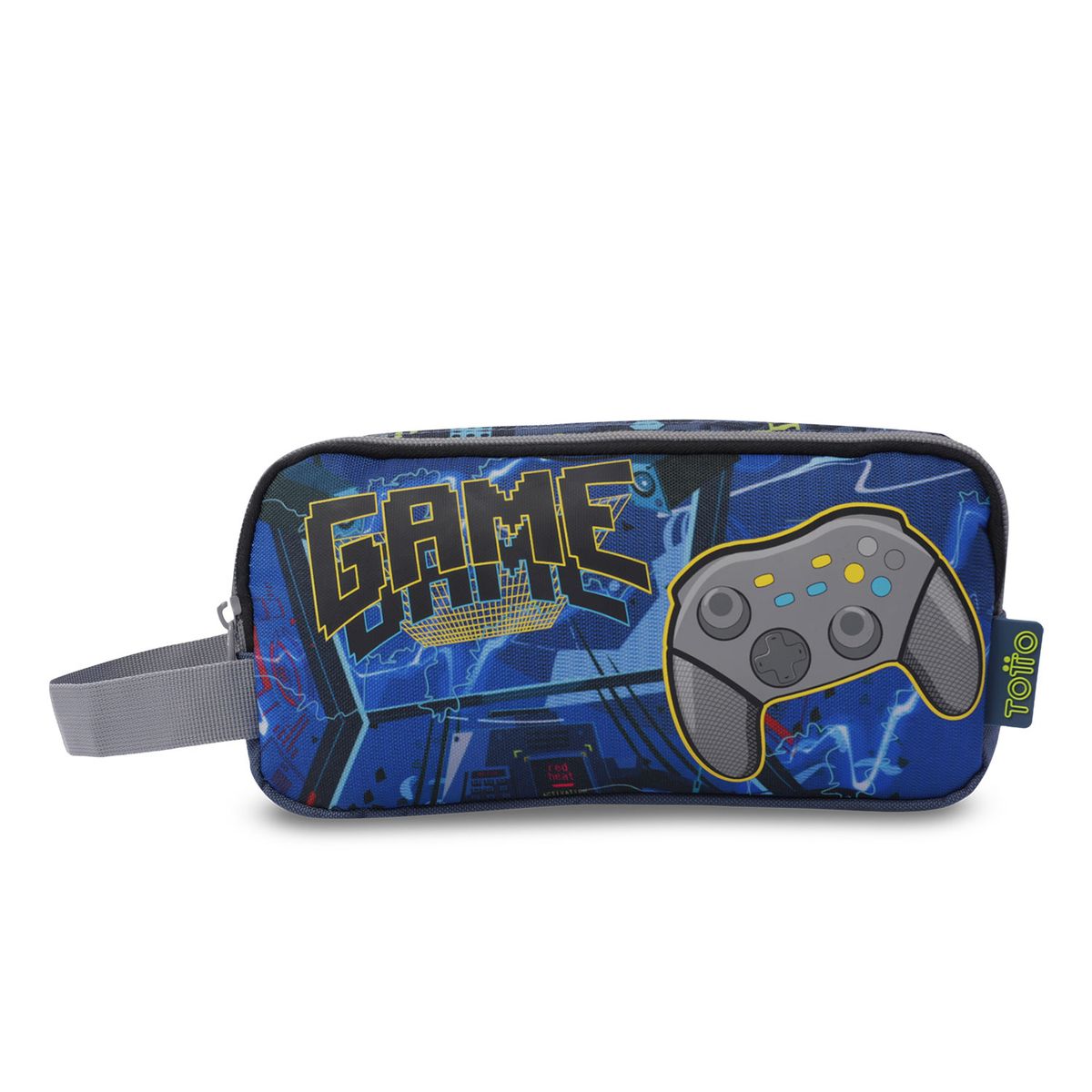 TOTTO - Cartuchera Multiuso Escolar Game Blue Walt Azul Niño Totto