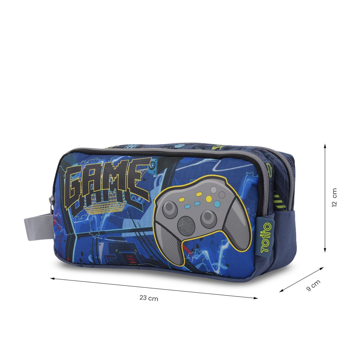 TOTTO - Cartuchera Multiuso Escolar Game Blue Walt Azul Niño Totto