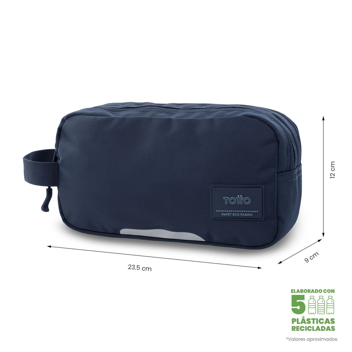 TOTTO - Multiuso Cartuchera Doble Bolsillo Rpet Marañon Azul Totto