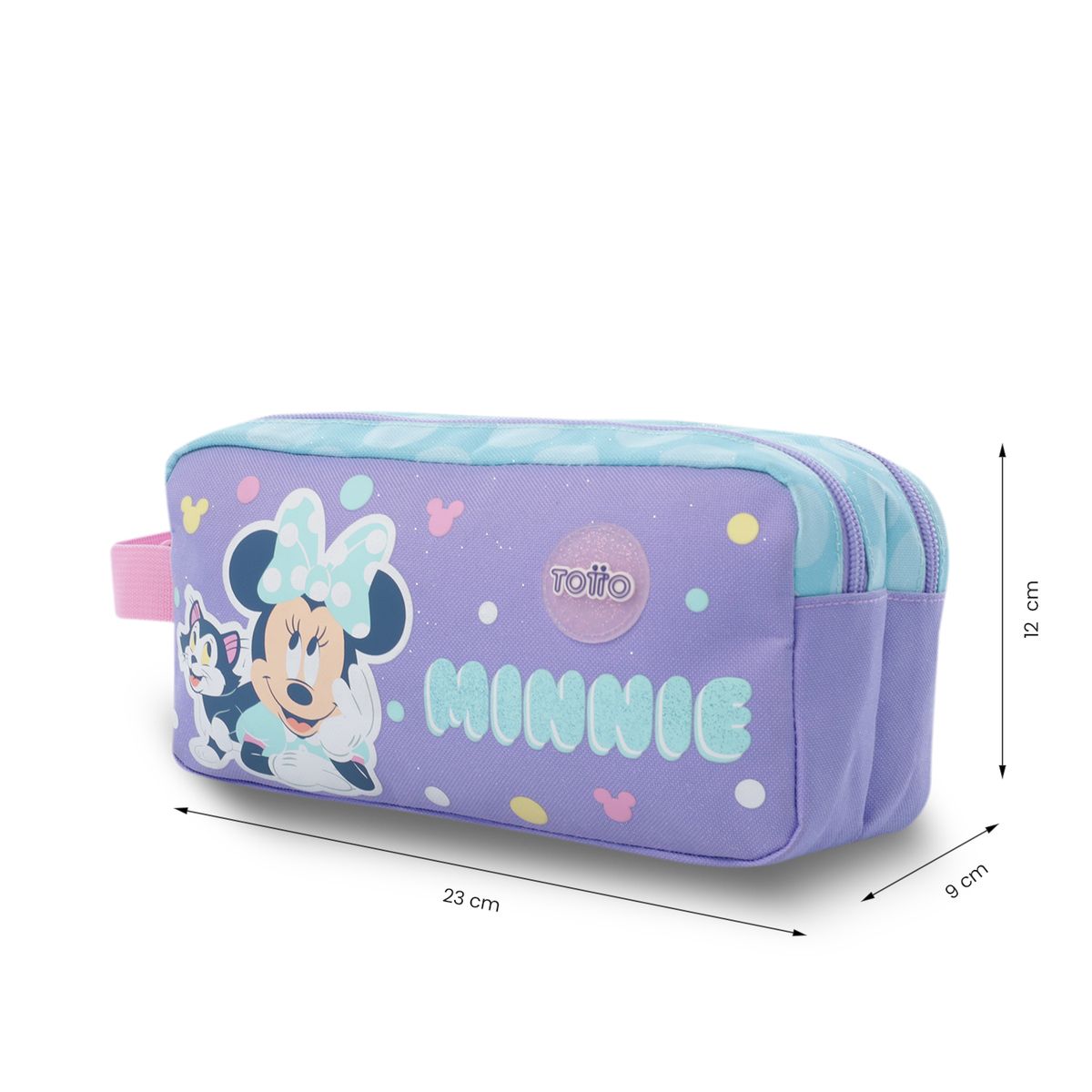 TOTTO - Cartuchera Multiuso Escolar 2 Cuerpos Minnie Niña Azul Totto