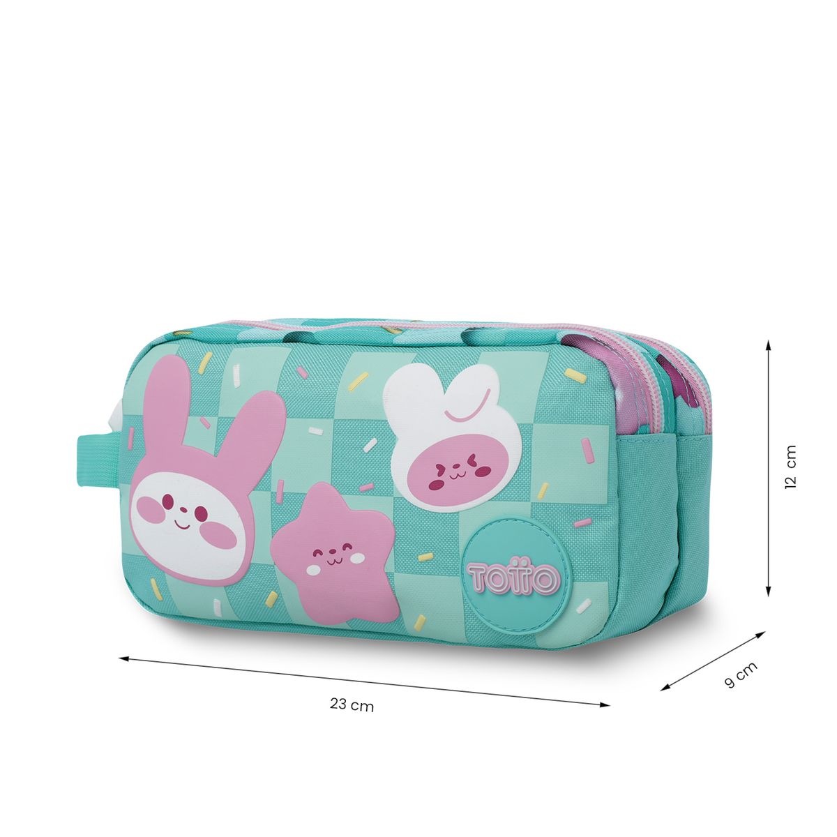 TOTTO - Cartuchera Multiuso Escolar 2 Cuerpos Bunny Pump Niña Totto