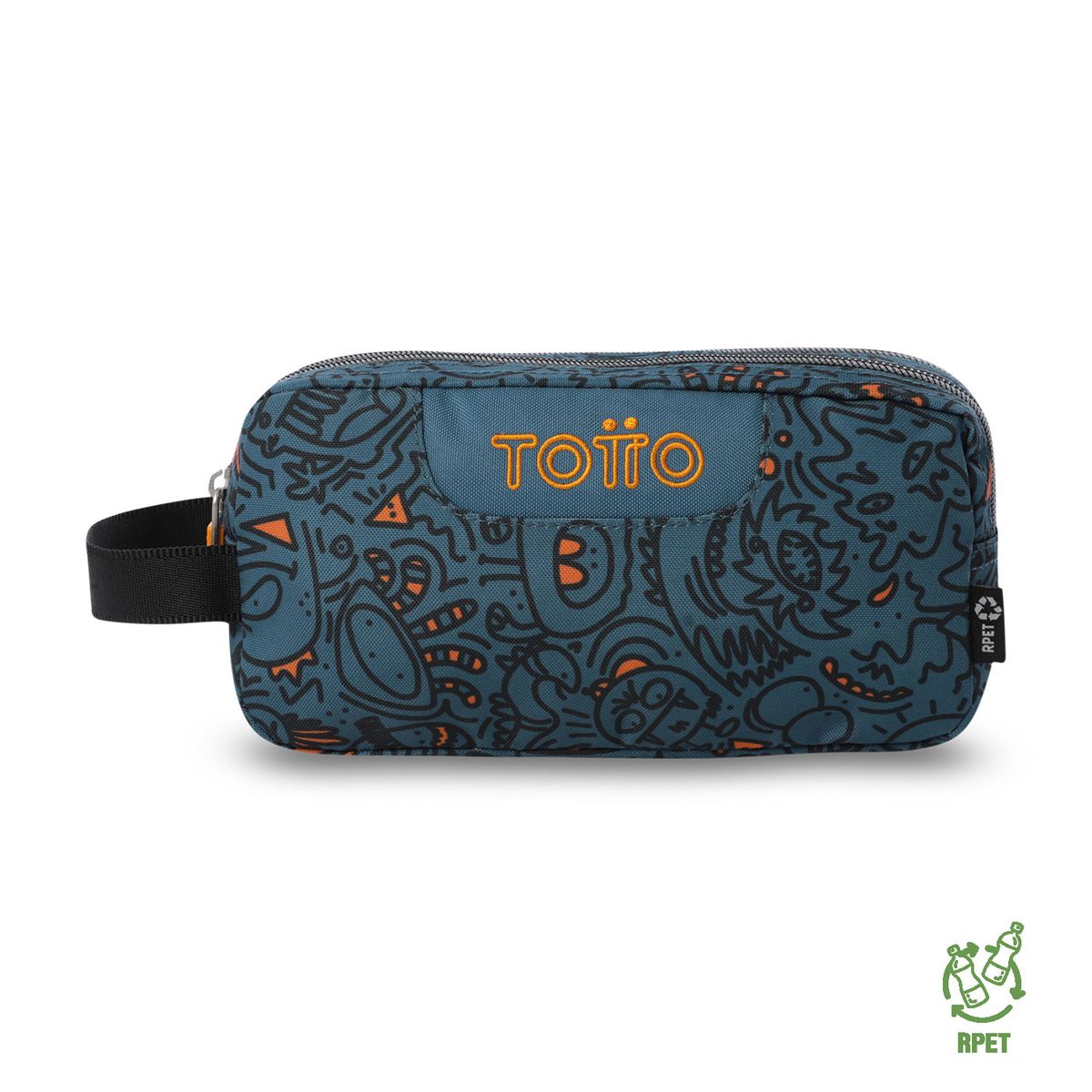 TOTTO - Cartuchera Multiuso Escolar Hombre Escuadra Azul Totto