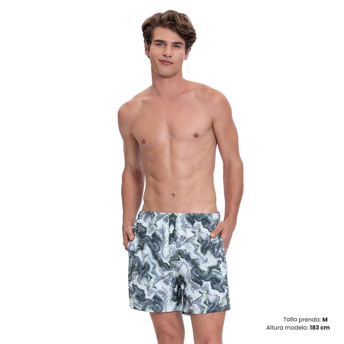 TOTTO - Pantaloneta Estampada Secado Rapido Lown Hombre Verde Totto