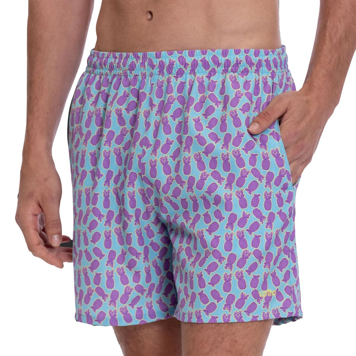 TOTTO - Pantaloneta Estampada Secado Rapido Lown Hombre Totto Azul