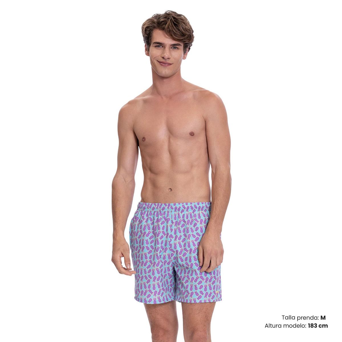 TOTTO - Pantaloneta Estampada Secado Rapido Lown Hombre Totto Azul